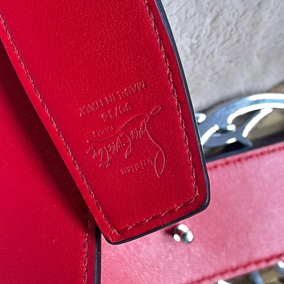 Christian Louboutin Brown leather CL logo Belt - Picture 5 of 5